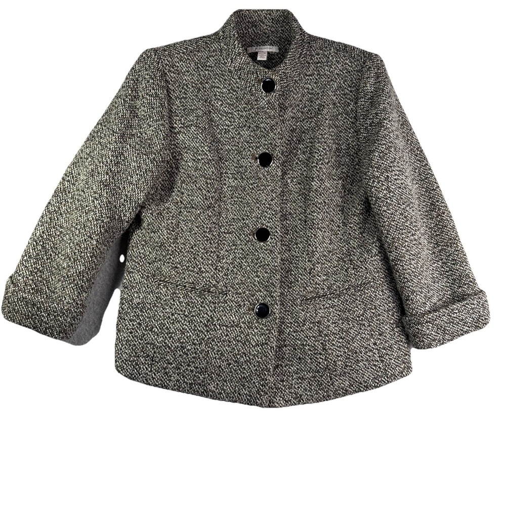 JM Collection Wool Blend Blazer Woman's 8  Beige Brown Black Purple